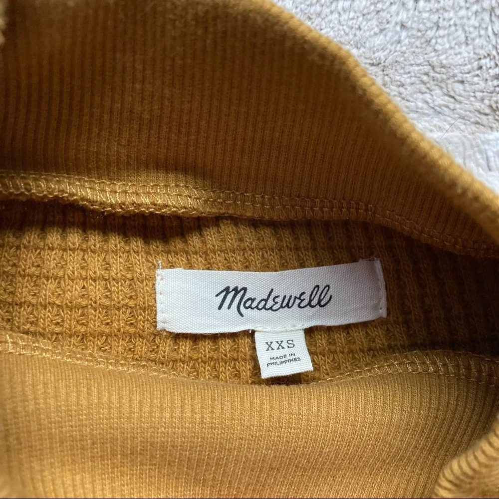 NWOT Madewell Mustard San Jose Waffle Sweatshirt Tee - Picture 4 of 5
